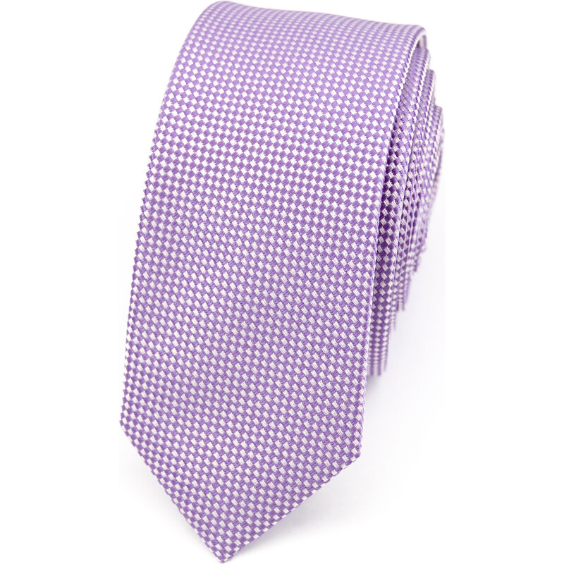 Avantgard Lila luxusní SLIM kravata s drobným vzorem