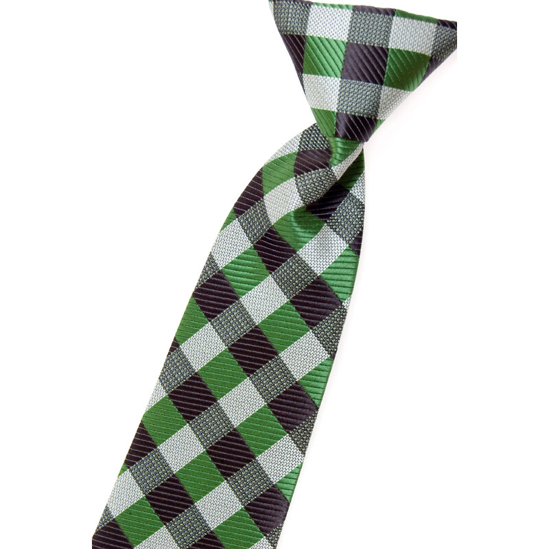 Avantgard Světle zelená chlapecká károvaná kravata