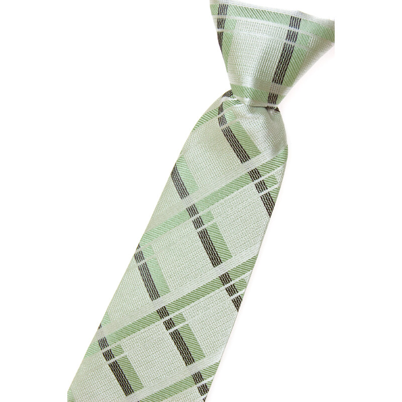 Avantgard Velmi světle zelená chlapecká kravata s protínajícími se pruhy