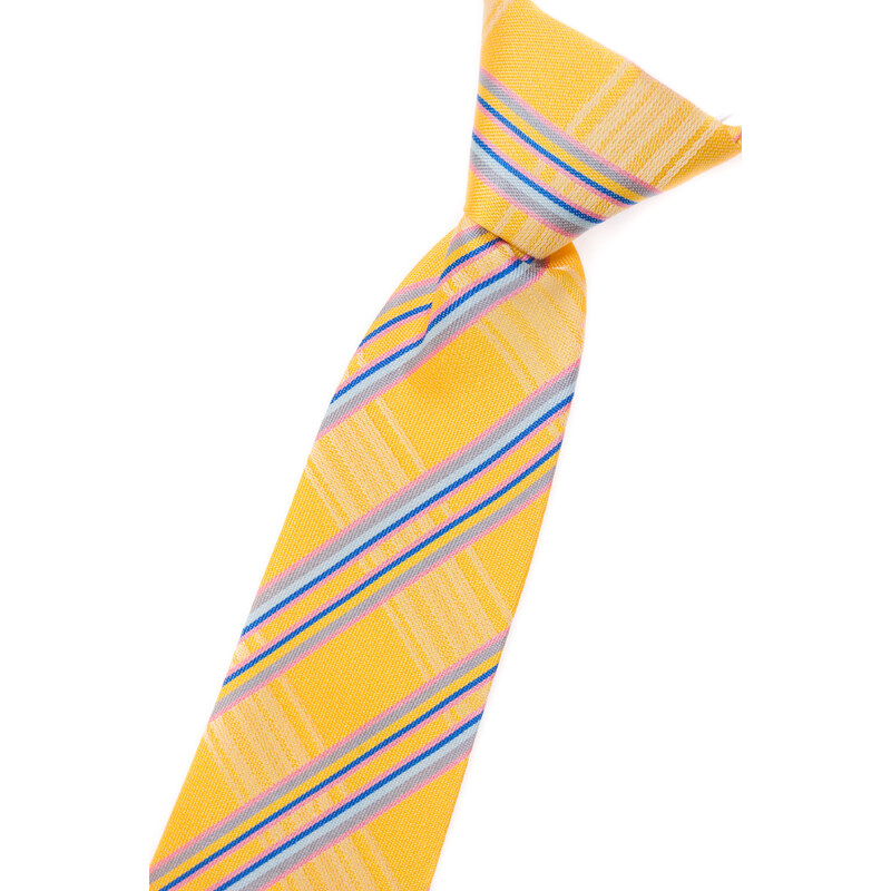 Avantgard Světle žlutá chlapecká proužkovaná kravata