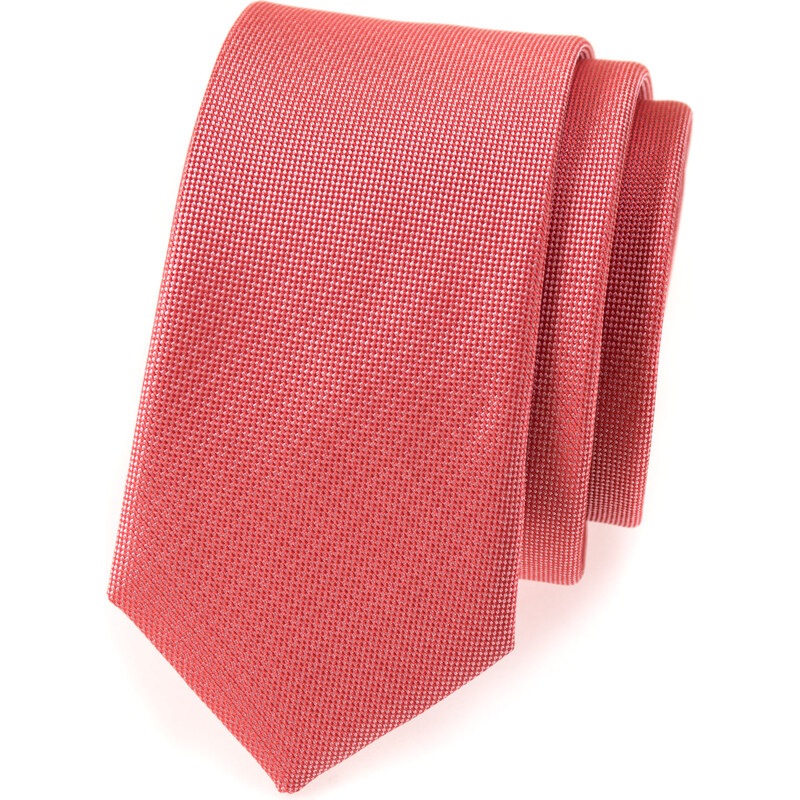 Avantgard Světle korálová luxusní SLIM kravata