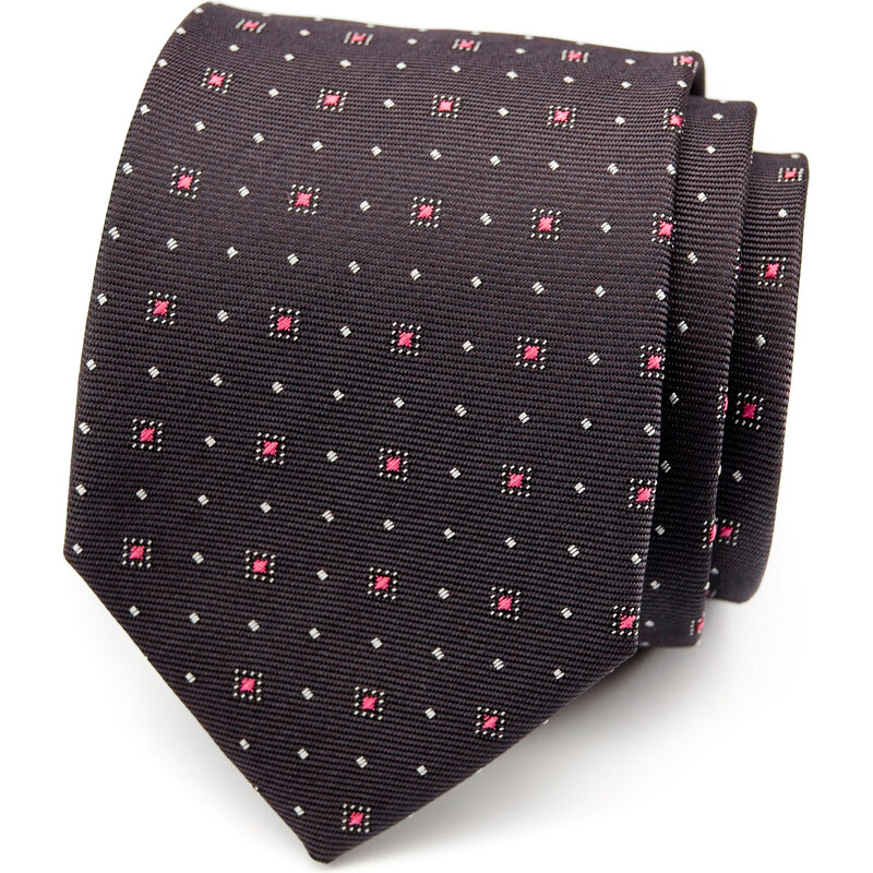 Avantgard Tmavě šedá kravata s tečkami_