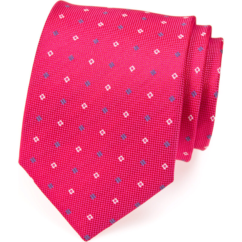 Avantgard Fuchsiová kravata se čtverečky