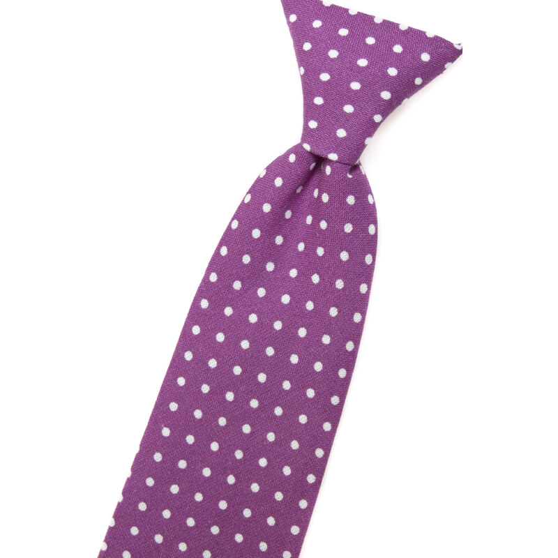 Avantgard Fialová chlapecká kravata s puntíky