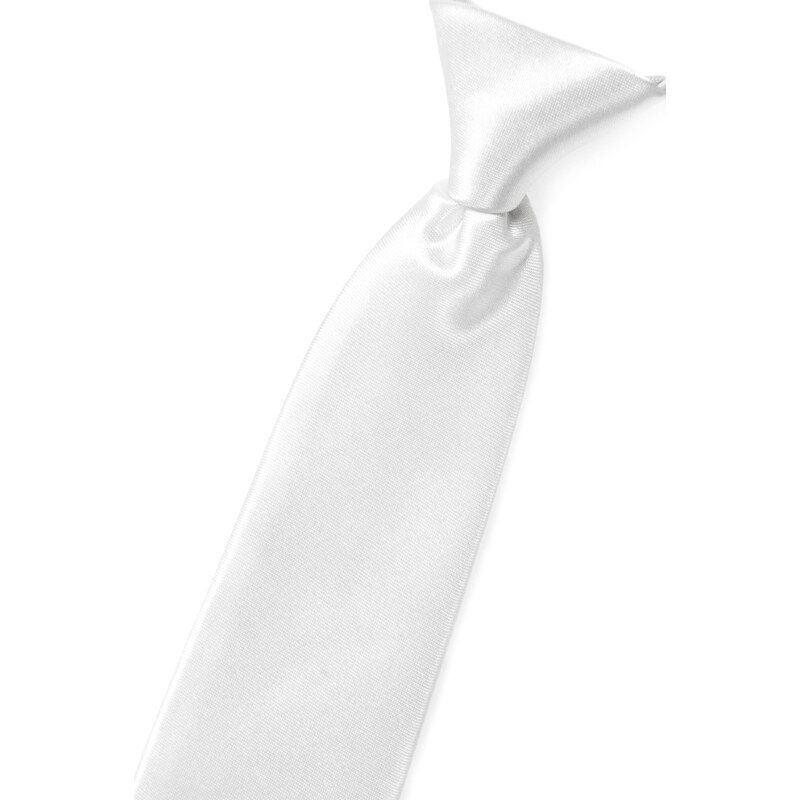 Avantgard Bílá chlapecká jednobarevná kravata