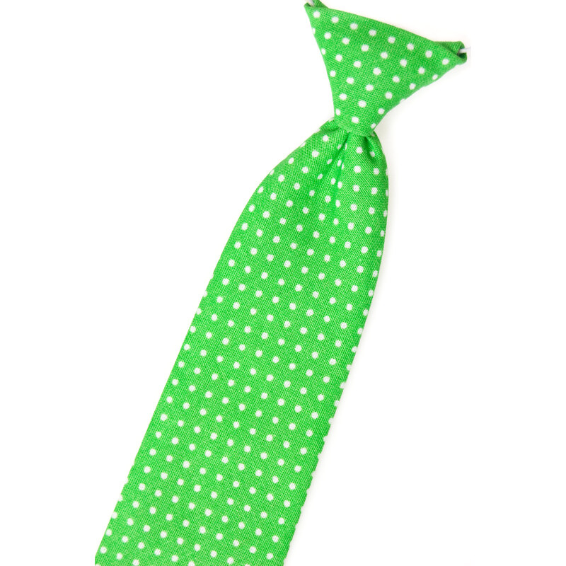 Avantgard Zelená chlapecká kravata s puntíky