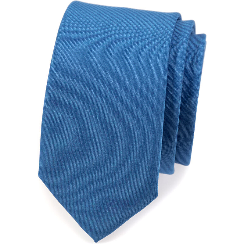 Avantgard Modrá matná SLIM kravata