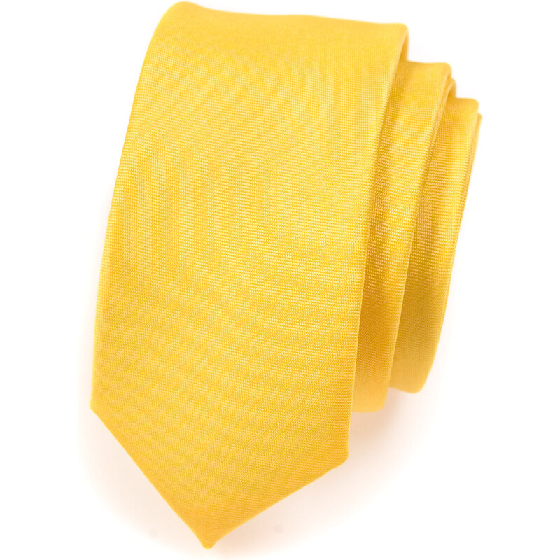 Avantgard Žlutá SLIM matná kravata