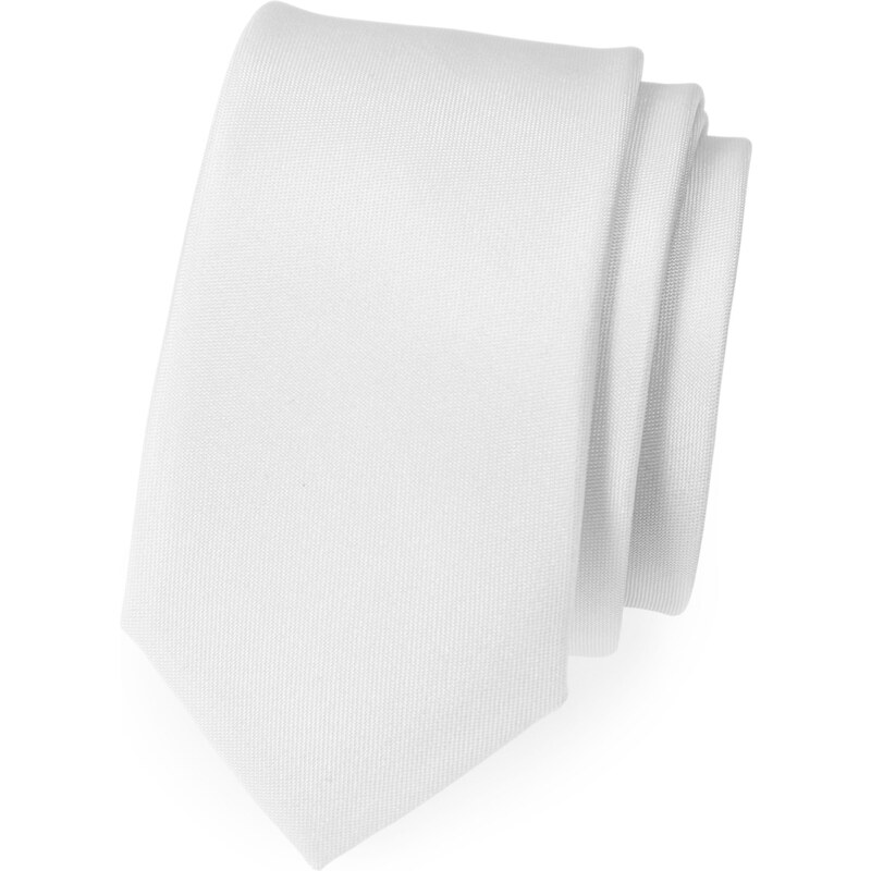 Avantgard Matná bílá slim kravata