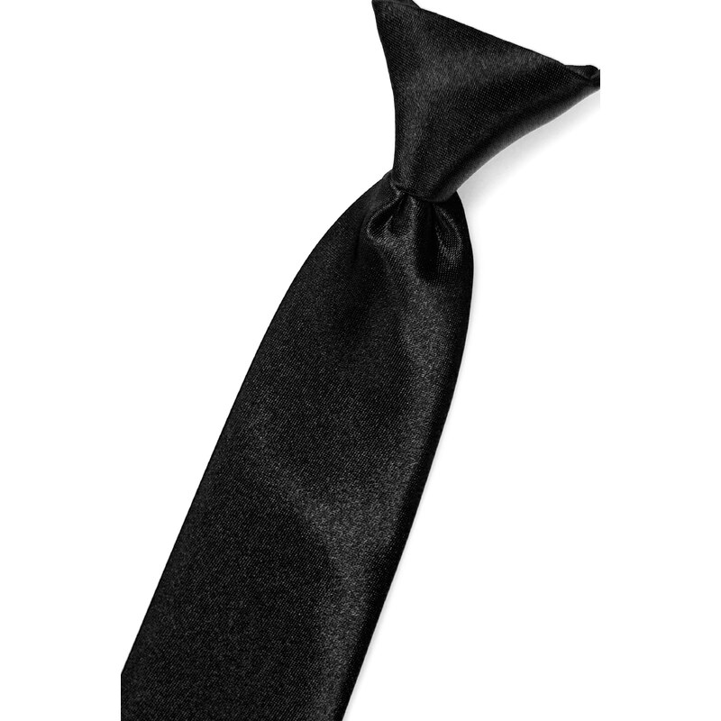 Avantgard Černá chlapecká jemně lesklá kravata bez vzoru