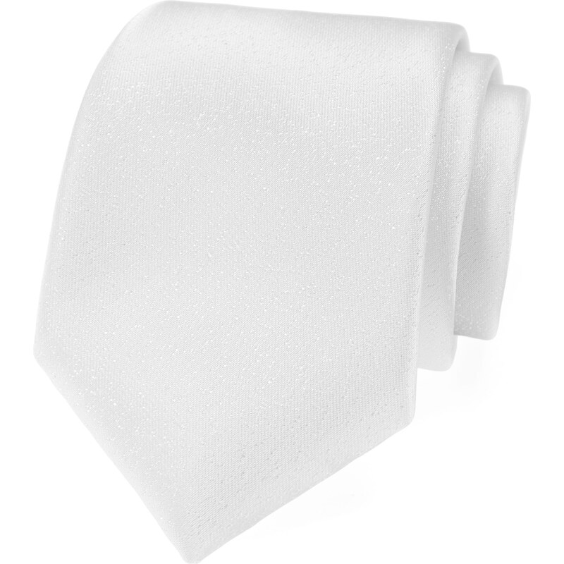 Avantgard Bílá luxusní jednobarevná kravata
