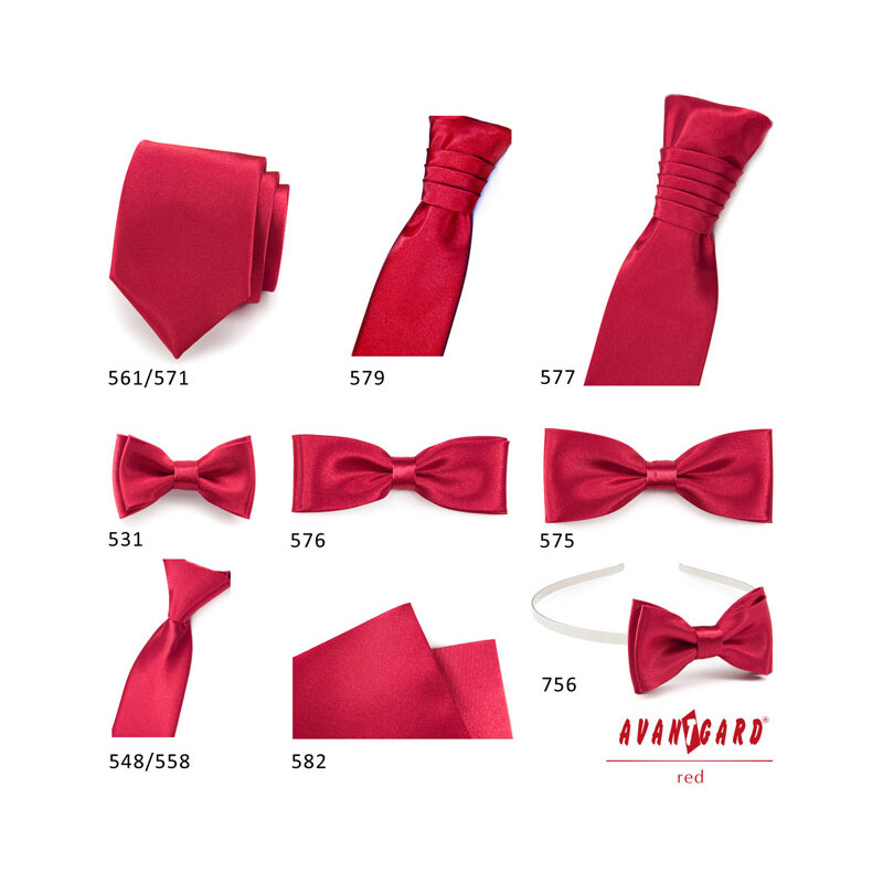 Avantgard Tmavě červená jednobarevná luxusní kravata