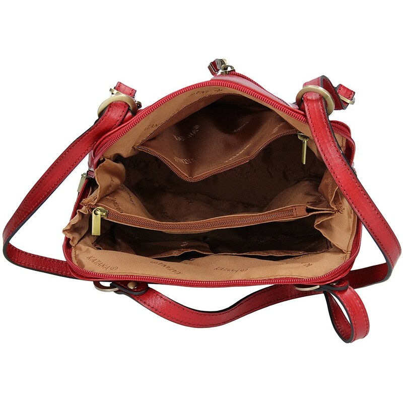 Dámská kožená batůžko kabelka Katana Cindy - červená