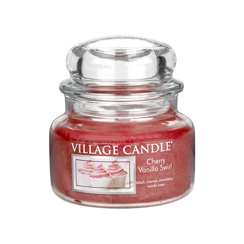 Village Candle Vonná svíčka ve skle Višeň a vanilka (Cherry Vanilla Swirl) 269 g