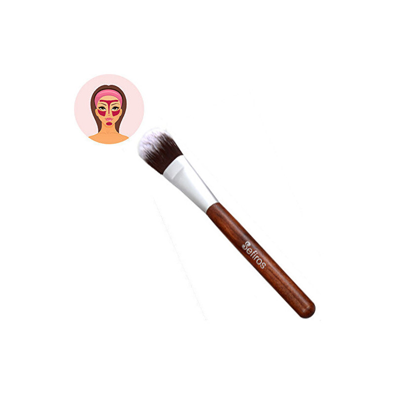 Sefiros Rovný štětec na make-up s rukojetí z červeného dřeva Red Wood (Foundation Brush Flat)