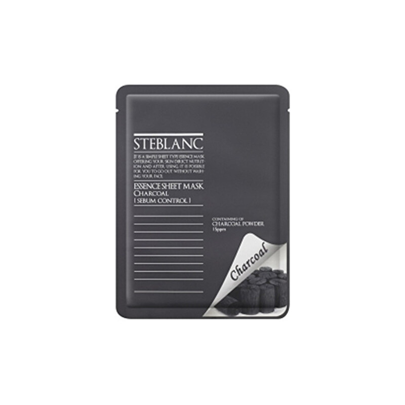 Steblanc Čisticí pleťová maska pro mastnou pleť Dřevěné uhlí (Essence Sheet Mask Charcoal) 20 g