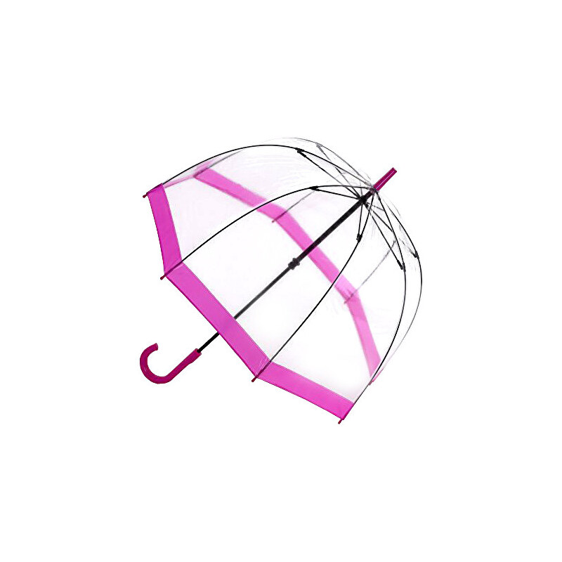 Fulton Dámský průhledný holový deštník Birdcage 1 Pink L041-6