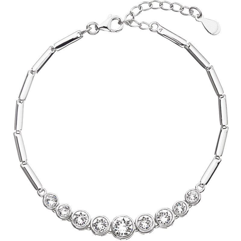 Stříbrný náramek se Swarovski krystaly bílý 33111.1