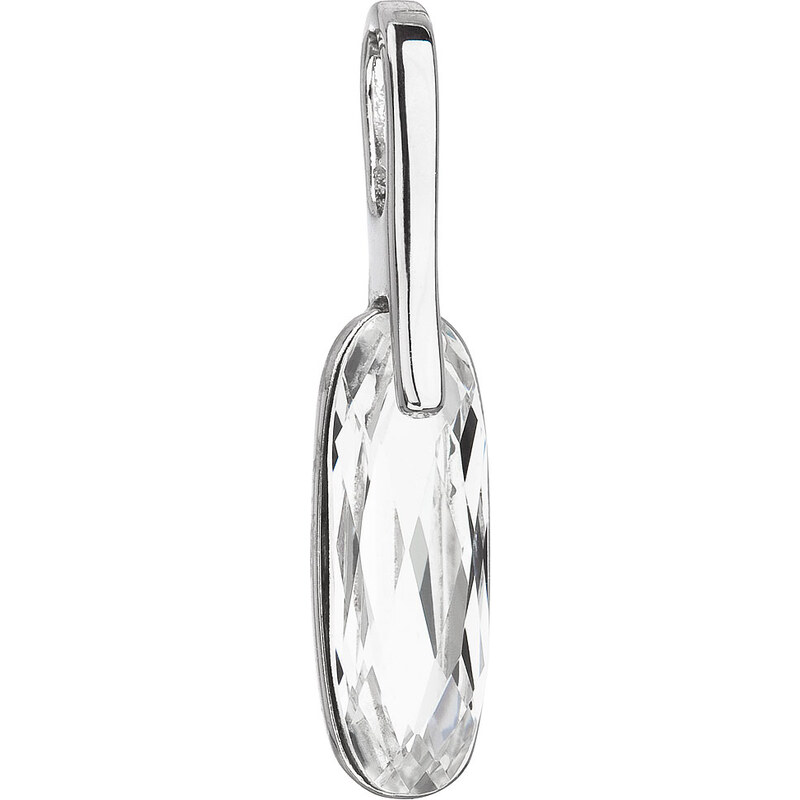 Stříbrný přívěsek s krystaly Swarovski bílý ovál 34241.1