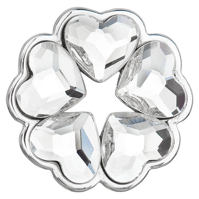 Stříbrný přívěsek s krystaly Swarovski bílé srdce 34234.1