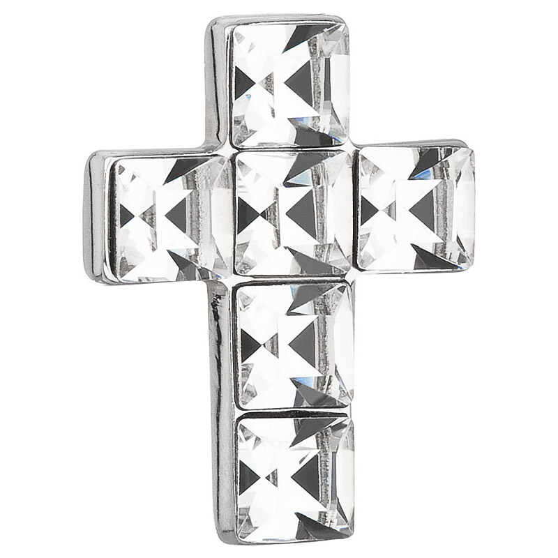 Stříbrný přívěsek s krystaly Swarovski bílý křížek 34236.1