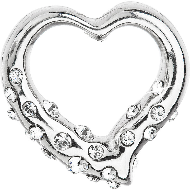 Stříbrný přívěsek s krystaly Swarovski bílé srdce 34213.1