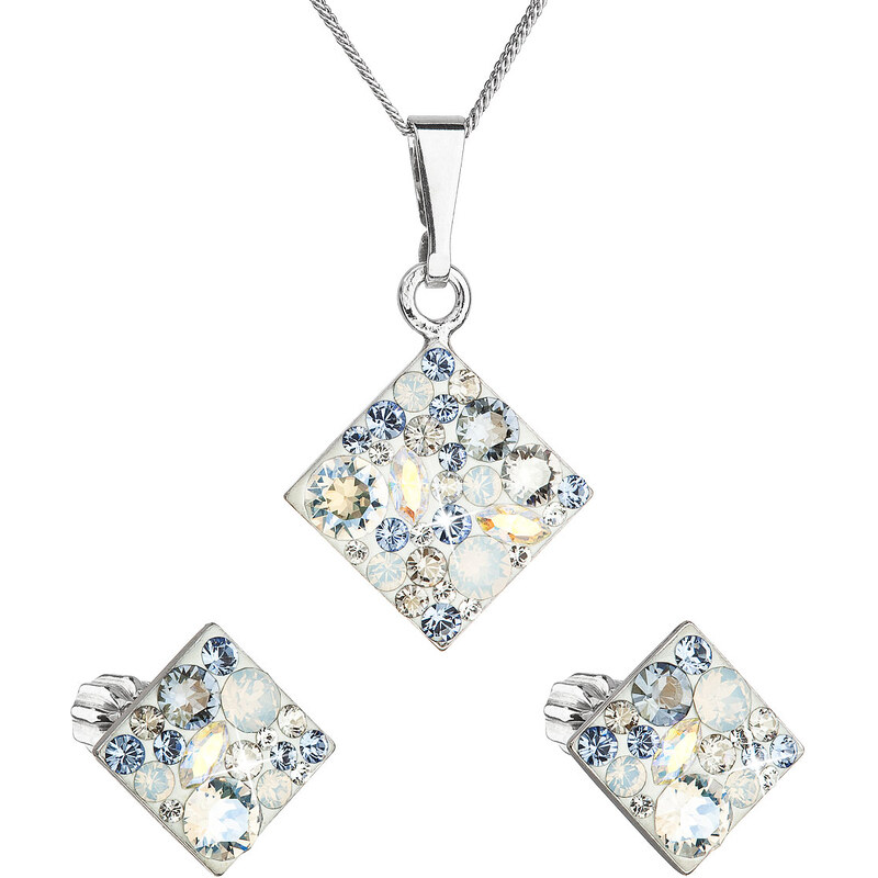 Sada šperků s krystaly Swarovski náušnice a přívěsek mix barev 62960858