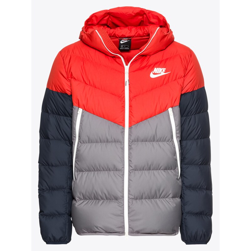 Nike Sportswear Zimní bunda 'M NSW DWN FILL WR JKT HD' šedá / červená -  GLAMI.cz