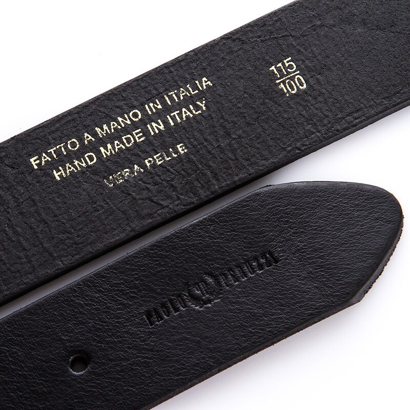 Pánský kožený pásek černý Paolo Peruzzi IR-01
