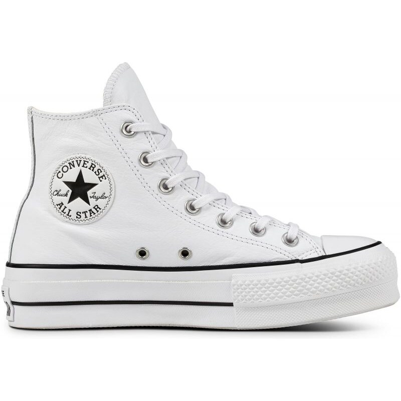 BOTY CONVERSE CT ALL STAR LEATHER PLATFO - bílá -