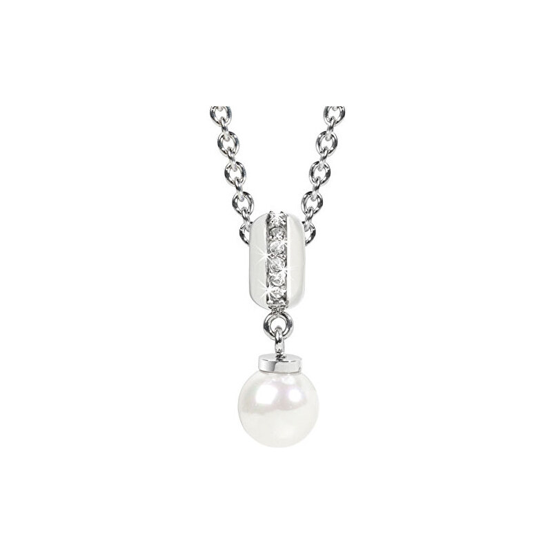 Morellato Ocelový náhrdelník Drops White Pearl SCZW6