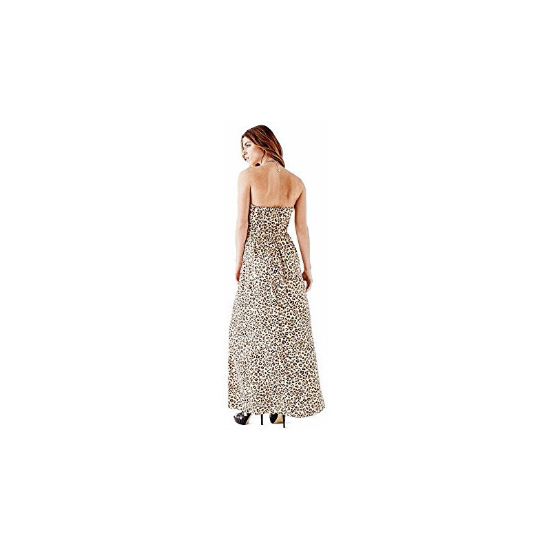 Guess Dámské šaty Leopard - Print Pleated Maxi Dress