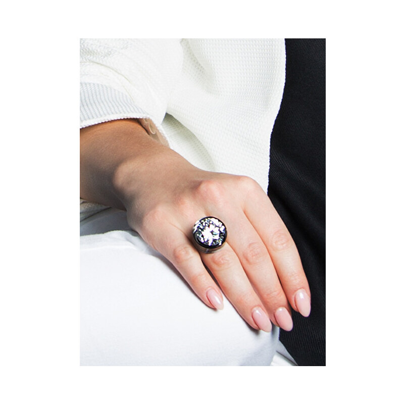 Preciosa Stříbrný prsten s velkým krystalem Brilliant Star 5197 00