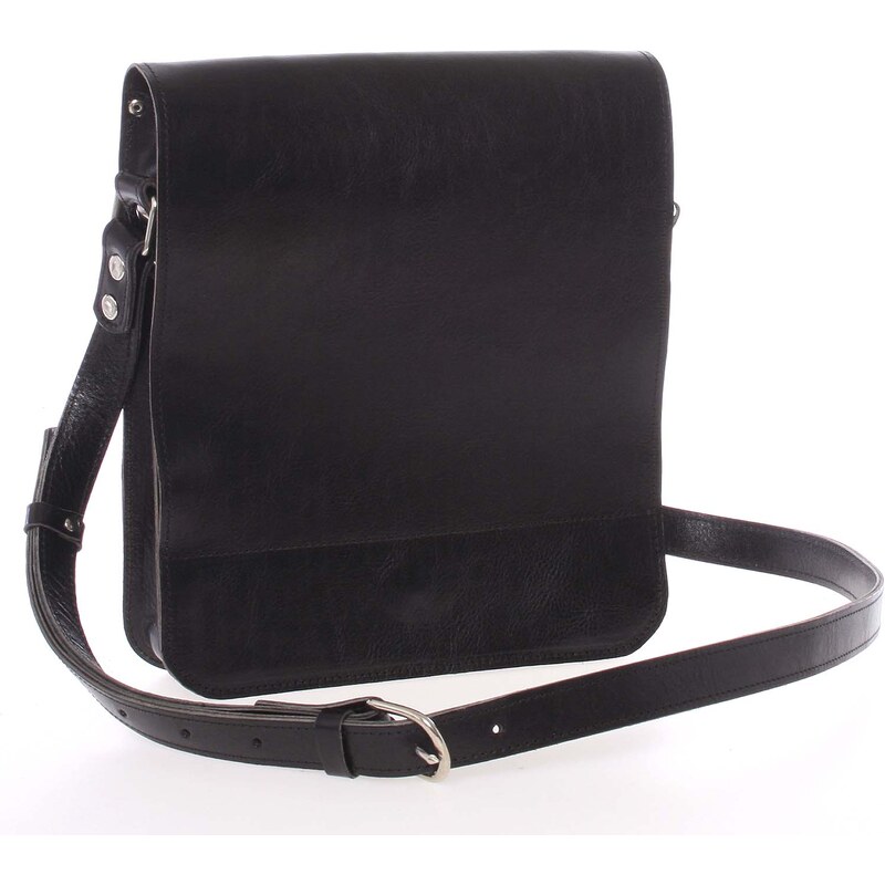 Černá luxusní kožená taška přes rameno Kabea Luxor-T černá