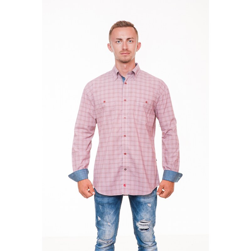 GEAR Mens Shirt Regular fit KADEN - red