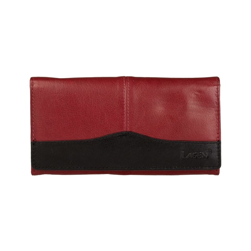 Lagen Dámská kožená peněženka Red/Black PWL-367