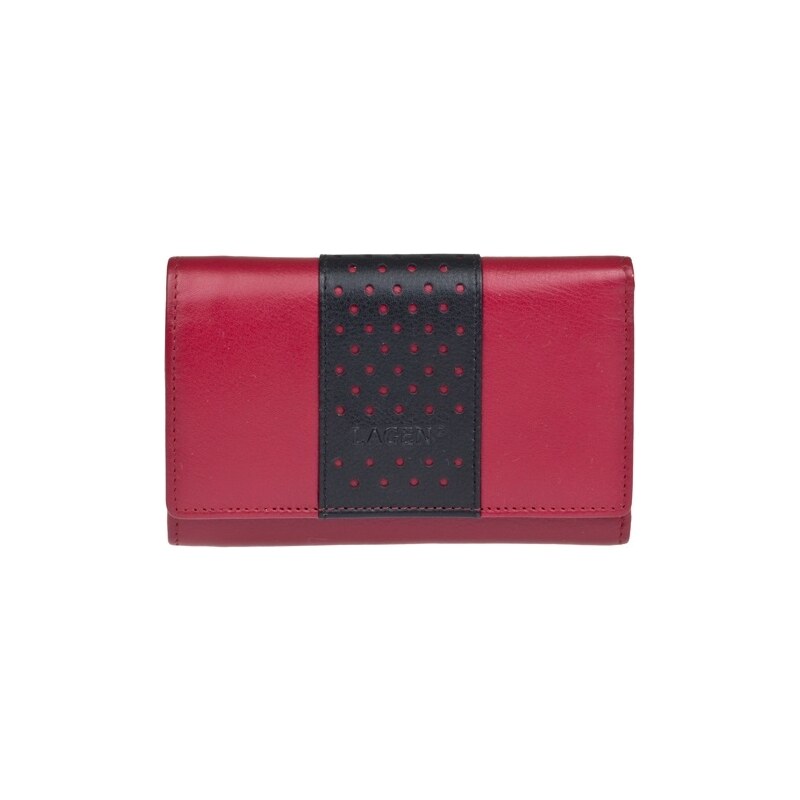 Lagen Dámská kožená peněženka Red/Black V16