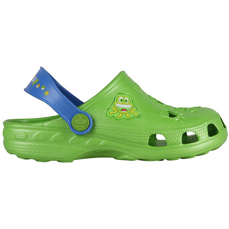 Coqui Dětské pantofle Little Frog 8701 Lime/Royal 100319