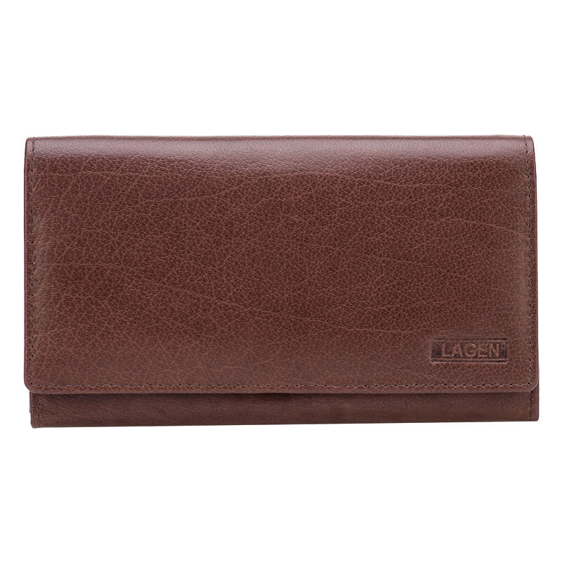Lagen Dámská hnědá kožená peněženka Brown V-62