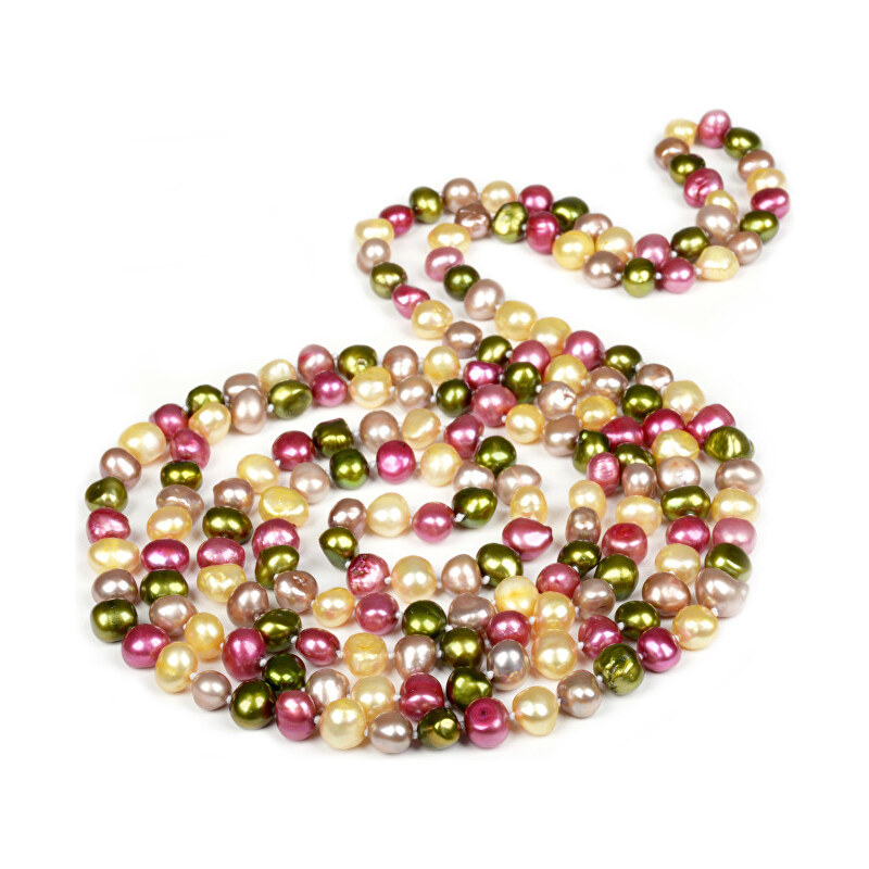 JwL Luxury Pearls Dlouhý multibarevný perlový náhrdelník JL0047