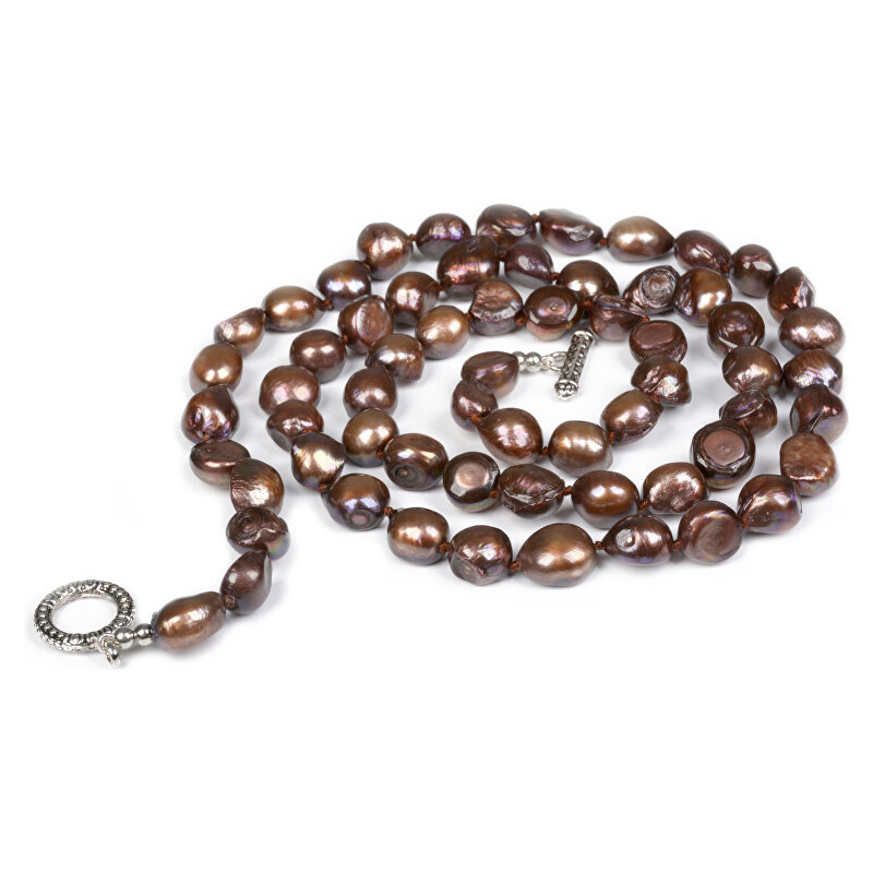 JwL Luxury Pearls Dlouhý náhrdelník z čokoládově hnědých perel JL0049
