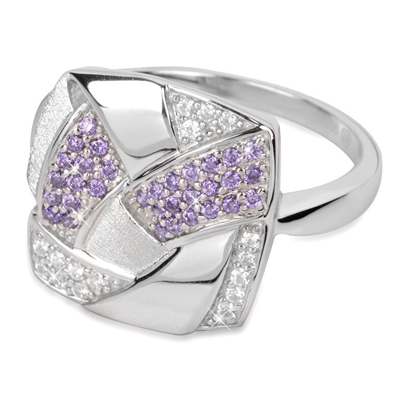 Silver Cat Stříbrný prsten s krystaly SC058