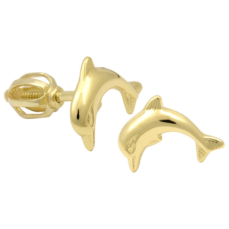 Brilio Zlaté dámské náušnice delfínci 231 001 00519 - 1,10 g