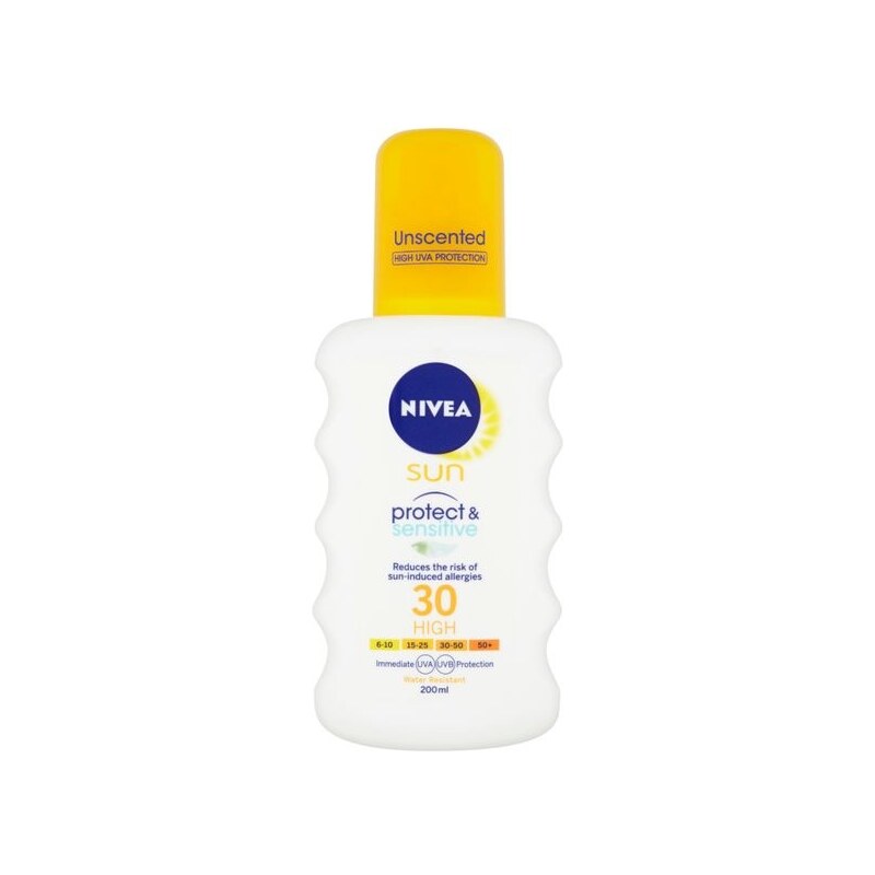 Nivea Sprej na opalování SPF 30 Sun (Pure & Sensitive Sun Spray) 200 ml