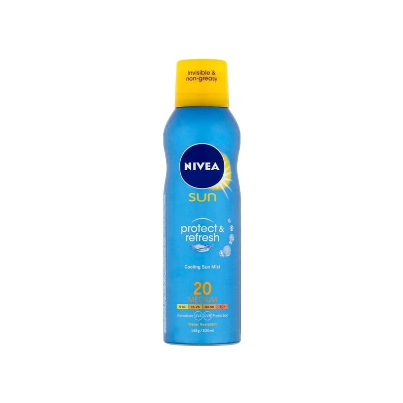 Nivea Chladivý neviditelný sprej na opalování SPF 20 Sun (Protect & Refresh Invisible Cooling Mist) 200 ml