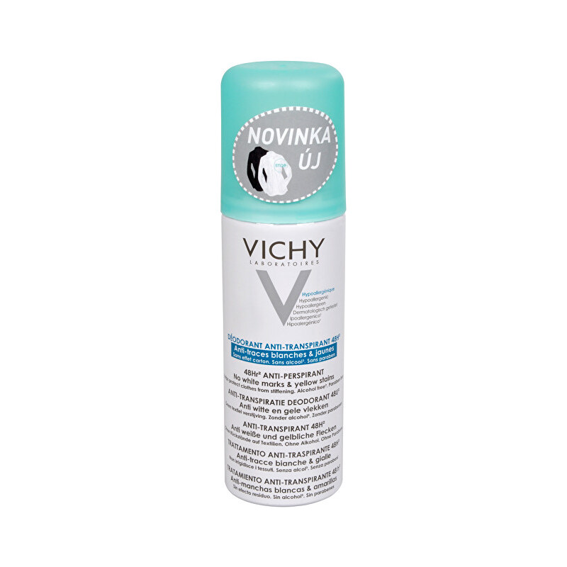 Vichy 48hodinový deodorant antiperspirant ve spreji proti bílým a žlutým skvrnám 125 ml