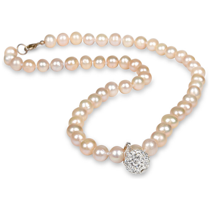 JwL Luxury Pearls Náhrdelník z pravých perel lososové barvy JL0085