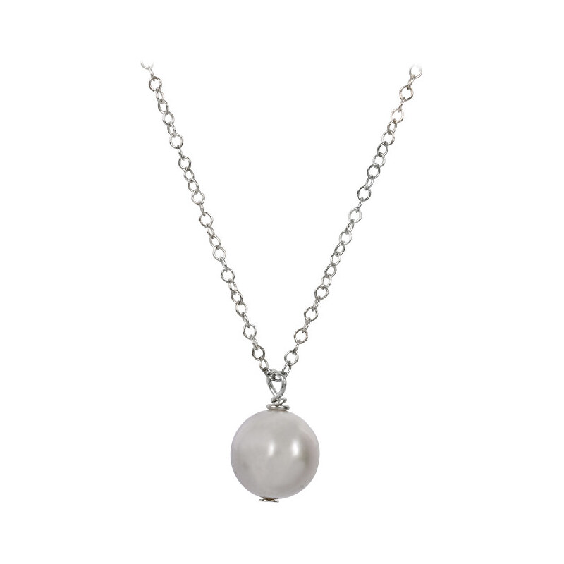 JwL Luxury Pearls Pravá perla šedé barvy na stříbrném řetízku JL0089