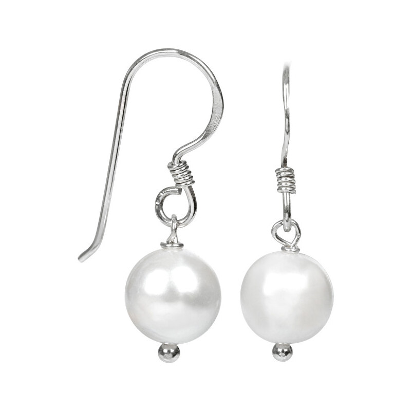 JwL Luxury Pearls Náušnice s pravou bílou perlou JL0099