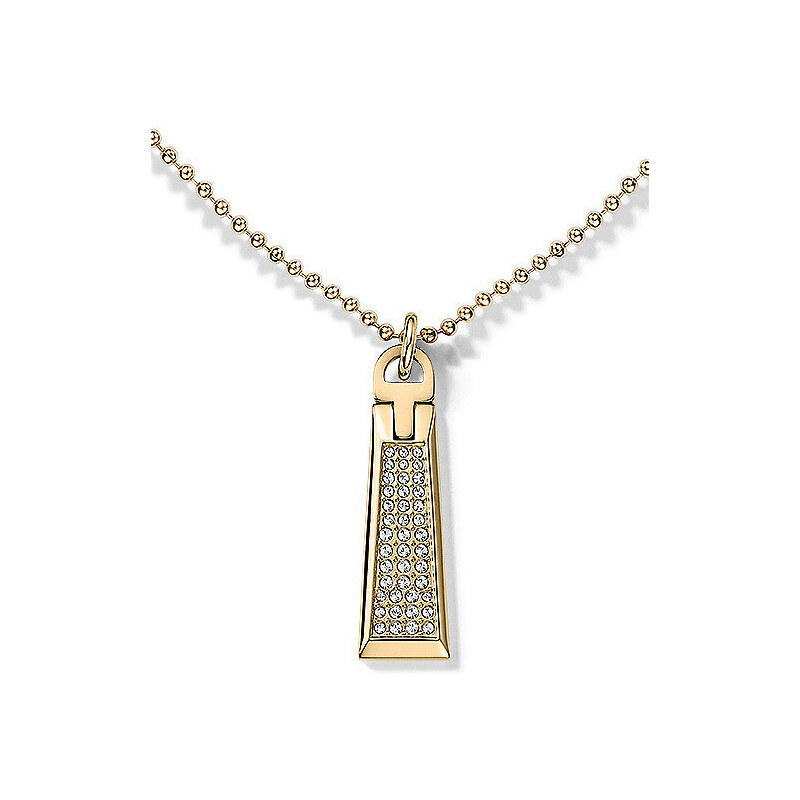 Tommy Hilfiger Zlatý náhrdelník se zipem s krystaly TH2700719